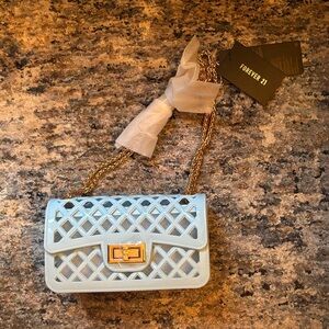 Forever 21 Light Blue Lattice Crossbody Bag